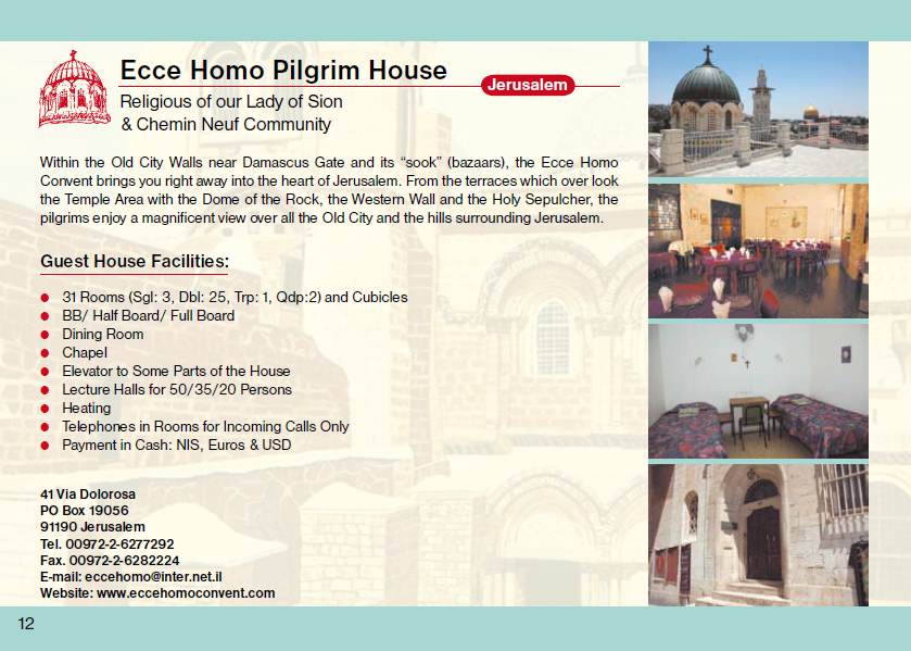 Ecce Homo Pilgrim House Guest House Jerusalem