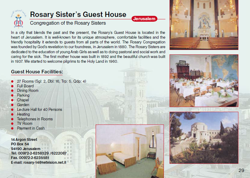 Rosary Sisters Guest House Jerusalem