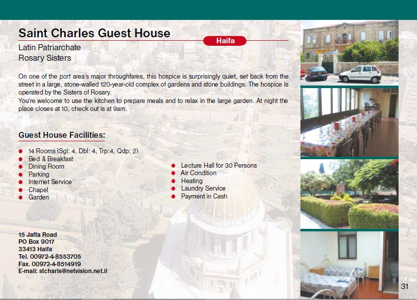 Saint Charles Guest House Haifa Guest House Jerusalem