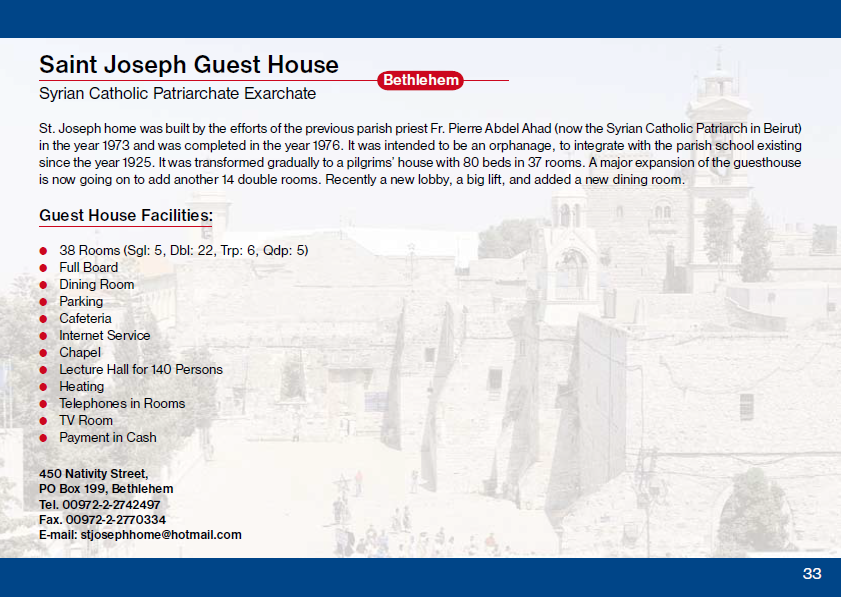 Saint Joseph Guest House Bethlehem